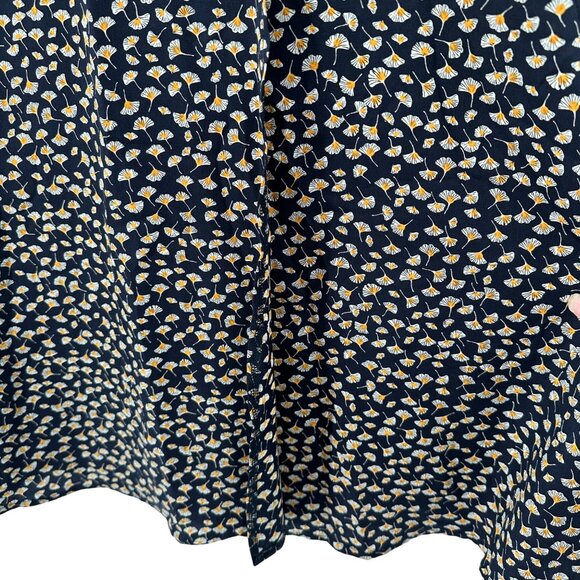 RR Womens Black Floral Wrap Front Zipper Midi A-Line Skirt Size 4 - Picture 5 of 11